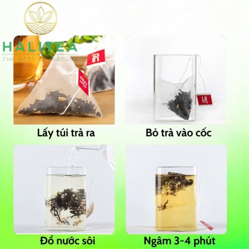 Hồng Trà Chanh HALITEA Túi Tam Giác Hộp Thiếc 150gr/ hộp/ 50 túi