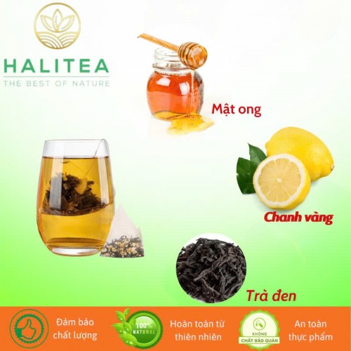 Hồng Trà Chanh HALITEA Túi Tam Giác Hộp Thiếc 150gr/ hộp/ 50 túi