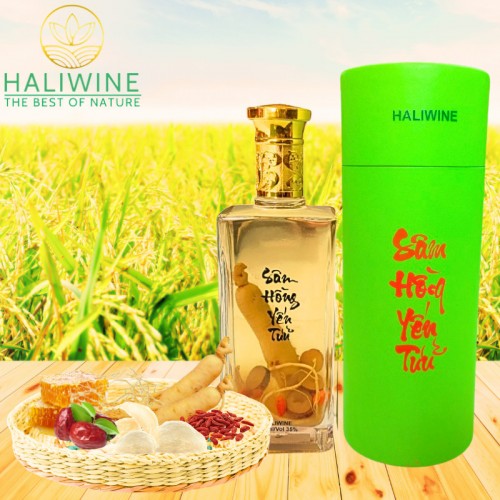 Rượu Sâm Hồng Yến Tửu HALIWINE Lon Xanh Chai 500ml