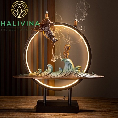 Thác Khói Trầm Hương Đèn Led Tròn Lý Na Tra