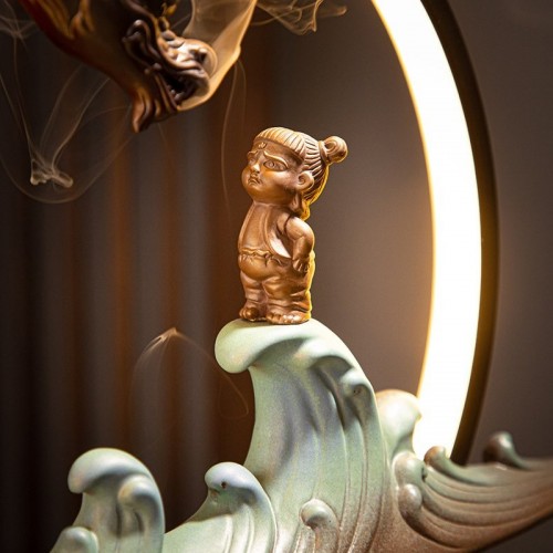 Thác Khói Trầm Hương Đèn Led Tròn Lý Na Tra
