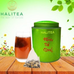 Hồng Trà Chanh HALITEA Túi Tam Giác Hộp Thiếc 150gr/ hộp/ 50 túi