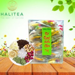 Trà Chanh Giảm Cân Bảy Vị Hộp Kiếng 100gr/ Hộp /10 Gói/ 7 Vị