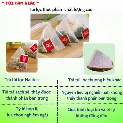 Trà Đậu Đỏ Lúa Mạch HALITEA Túi Tam Giác Hộp Thiếc 300g/ hộp/ 50 Túi