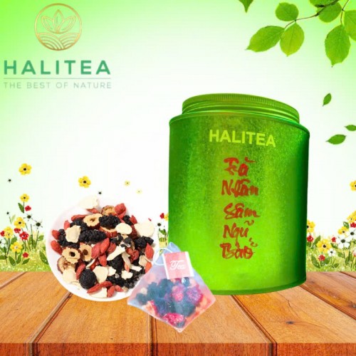 Trà Nhân Sâm Ngũ Bảo HALITEA Túi Tam Giác Hộp Thiếc 150gr/ hộp/...