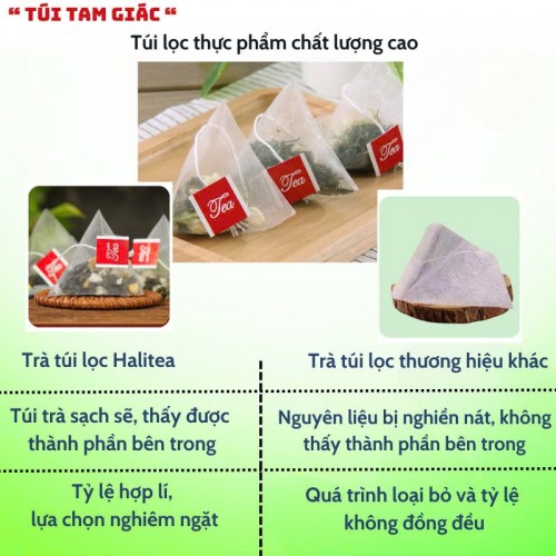 Trà Ô Long Đào HALITEA Túi Tam Giác Hộp Thiếc 175g/ hộp/ 50 Túi