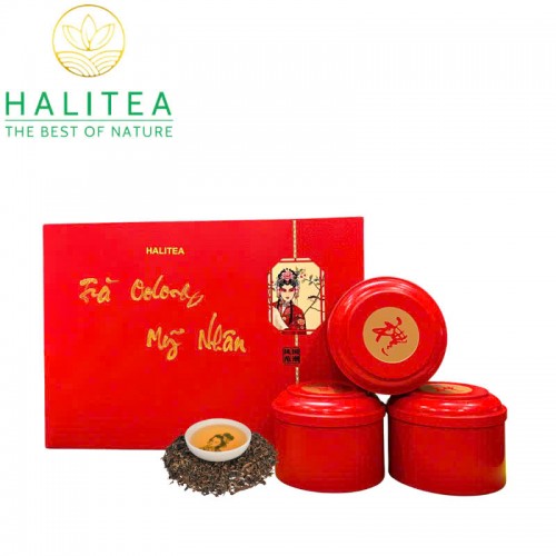 Trà Oolong Mỹ Nhân HALITEA Cao Cấp Hộp Quà Tặng 150gr